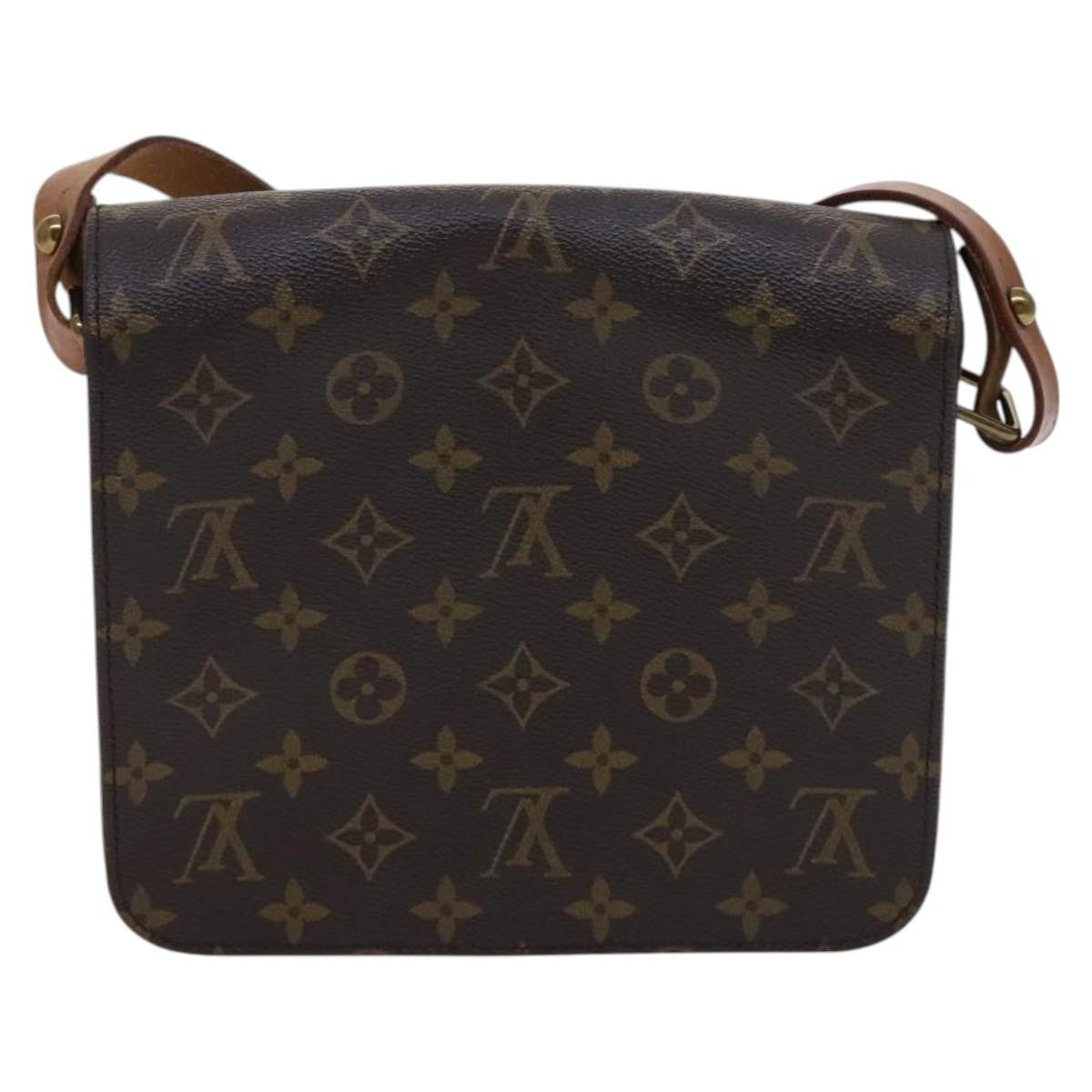 Louis Vuitton Cartouchiere Handbag Monogram Canvas Brown Canvas Shoulder Bag Bag (Authentic Pre-Loved)