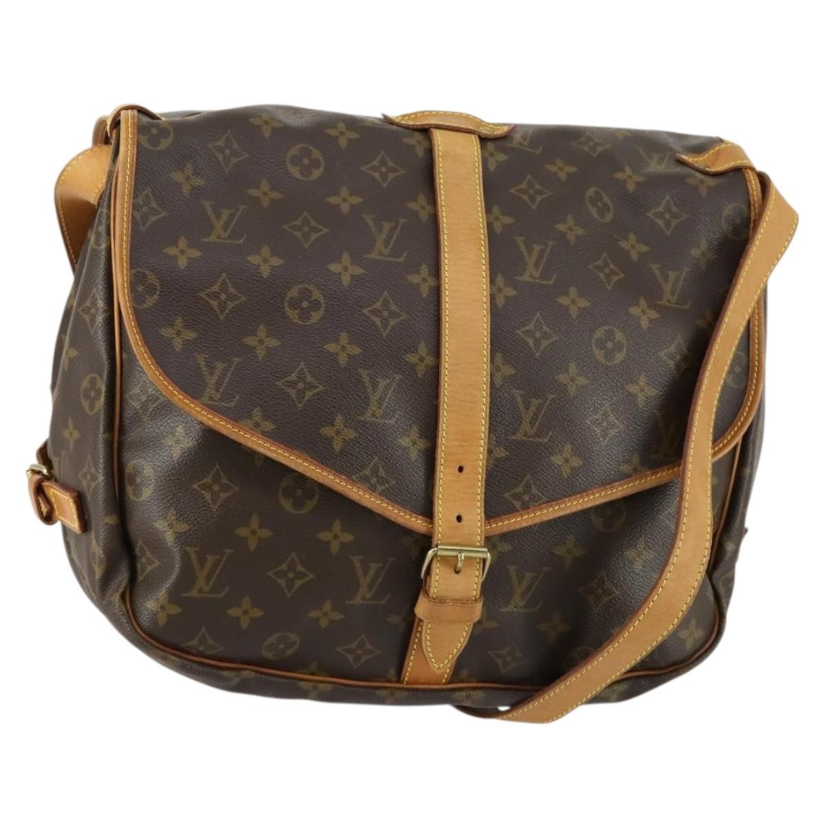 Louis Vuitton Saumur Handbag Monogram Canvas Brown Canvas Shoulder Bag Bag (Authentic Pre-Loved)