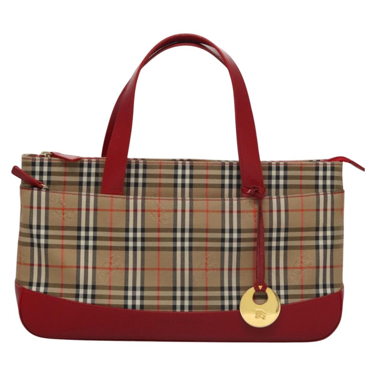 Burberry Nova Check Handbag Nova Check Canvas And Leather Beige Canvas Handbag (Authentic Pre-Loved)