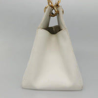 Chanel Vintage Grand Shopping Tote Quilted Caviar White Leather Bag (Authentic Pre-Loved)