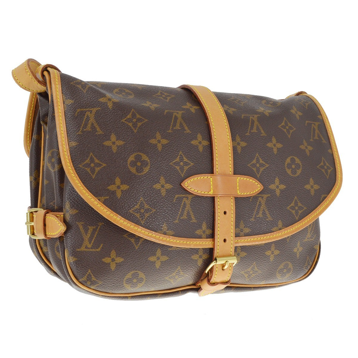 Louis Vuitton Louis Vuitton Saumur Handbag Monogram Canvas Brown Canvas Shoulder Bag Bag (Pre-Loved)