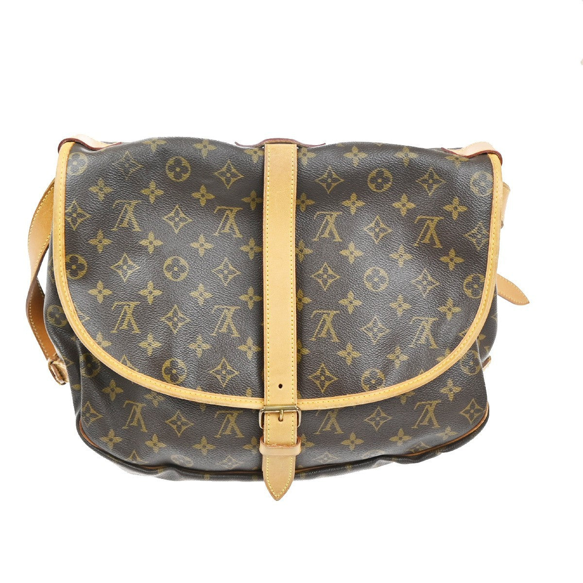 Louis Vuitton Saumur Handbag Monogram Canvas Brown Canvas Shoulder Bag Bag (Authentic Pre-Loved)
