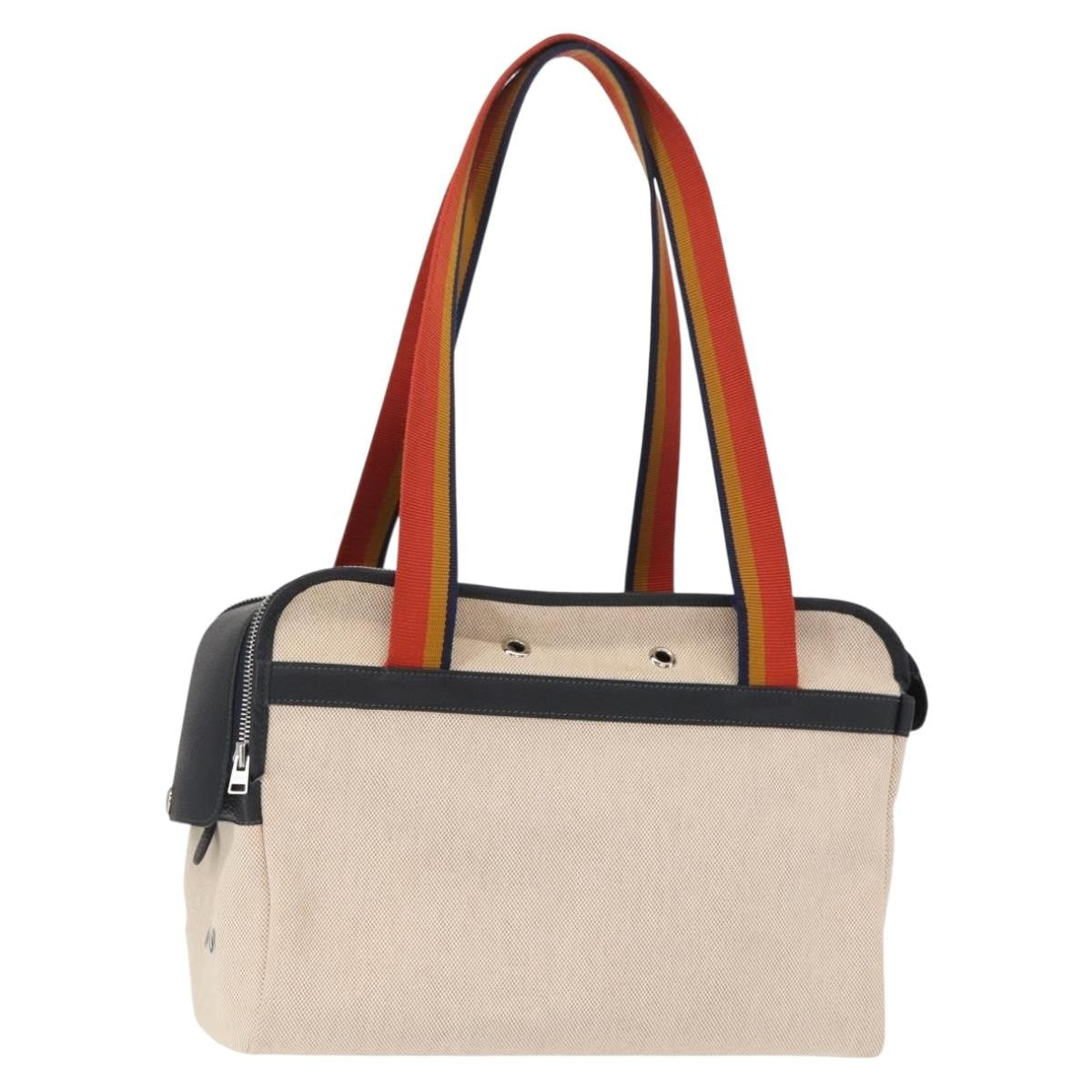 Hermes Sac De Transport Pour Chiens Pet Dog Carrier Toile With Leather Beige Canvas Shoulder Bag Bag (Authentic Pre-Loved)