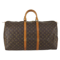 Louis Vuitton Keepall Bag Monogram Canvas Brown Canvas Travel Bag Bag (Authentic Pre-Loved)