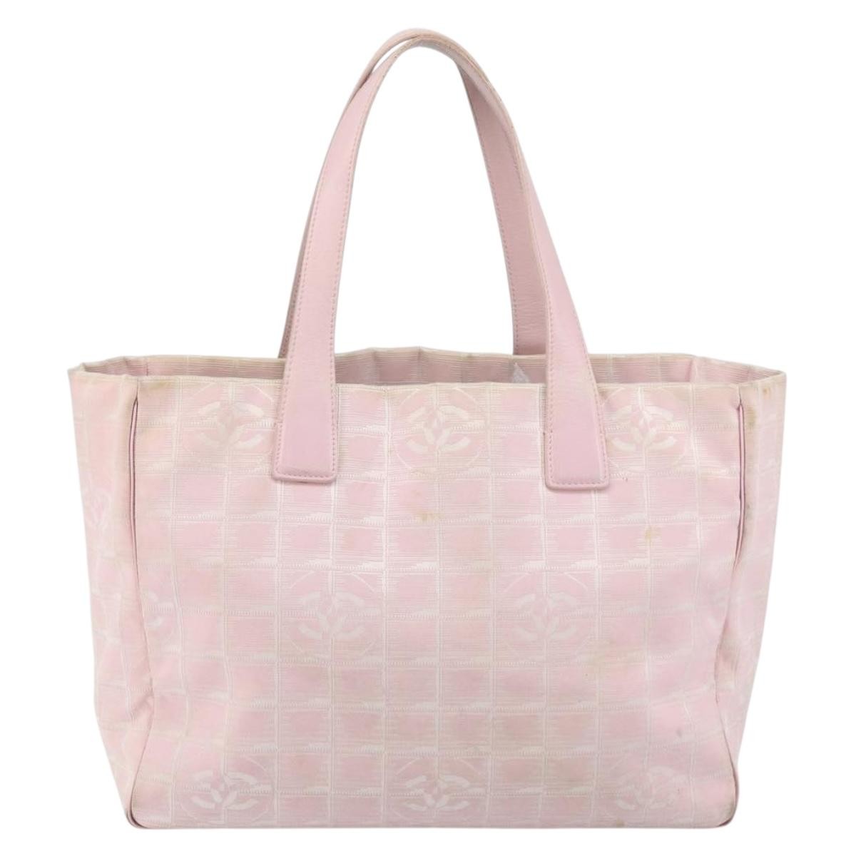 Chanel Travel Line Tote Nylon Pink Nylon Bag (Pre-Loved)