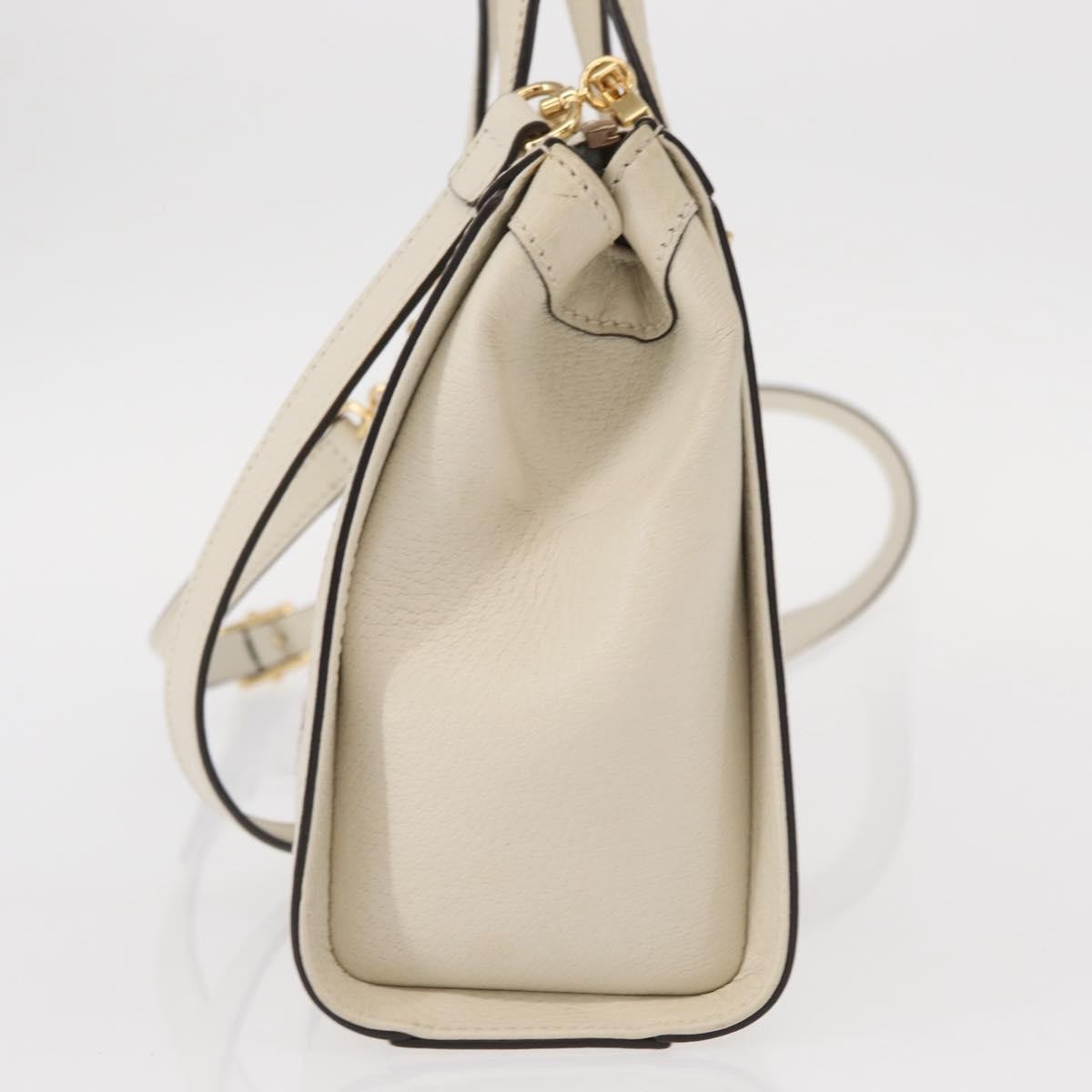 Gucci Ophidia Top Handle Tote Leather White Leather Handbag (Authentic Pre-Loved)