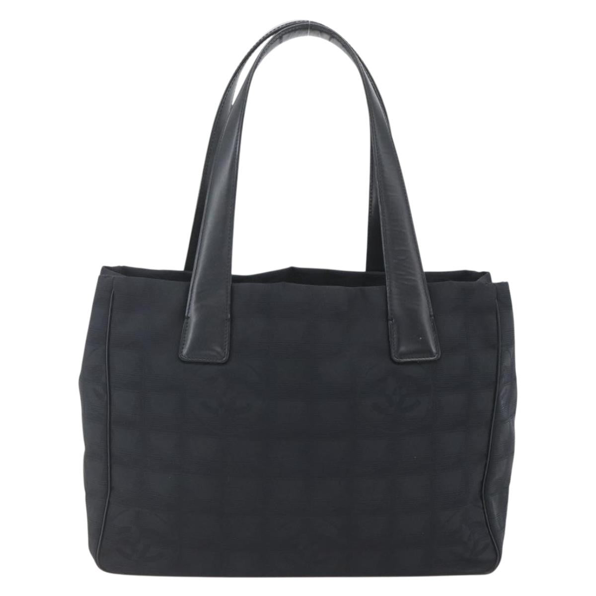 Chanel Travel Line Tote Nylon Black Nylon Tote Bag Bag (Authentic Pre-Loved)