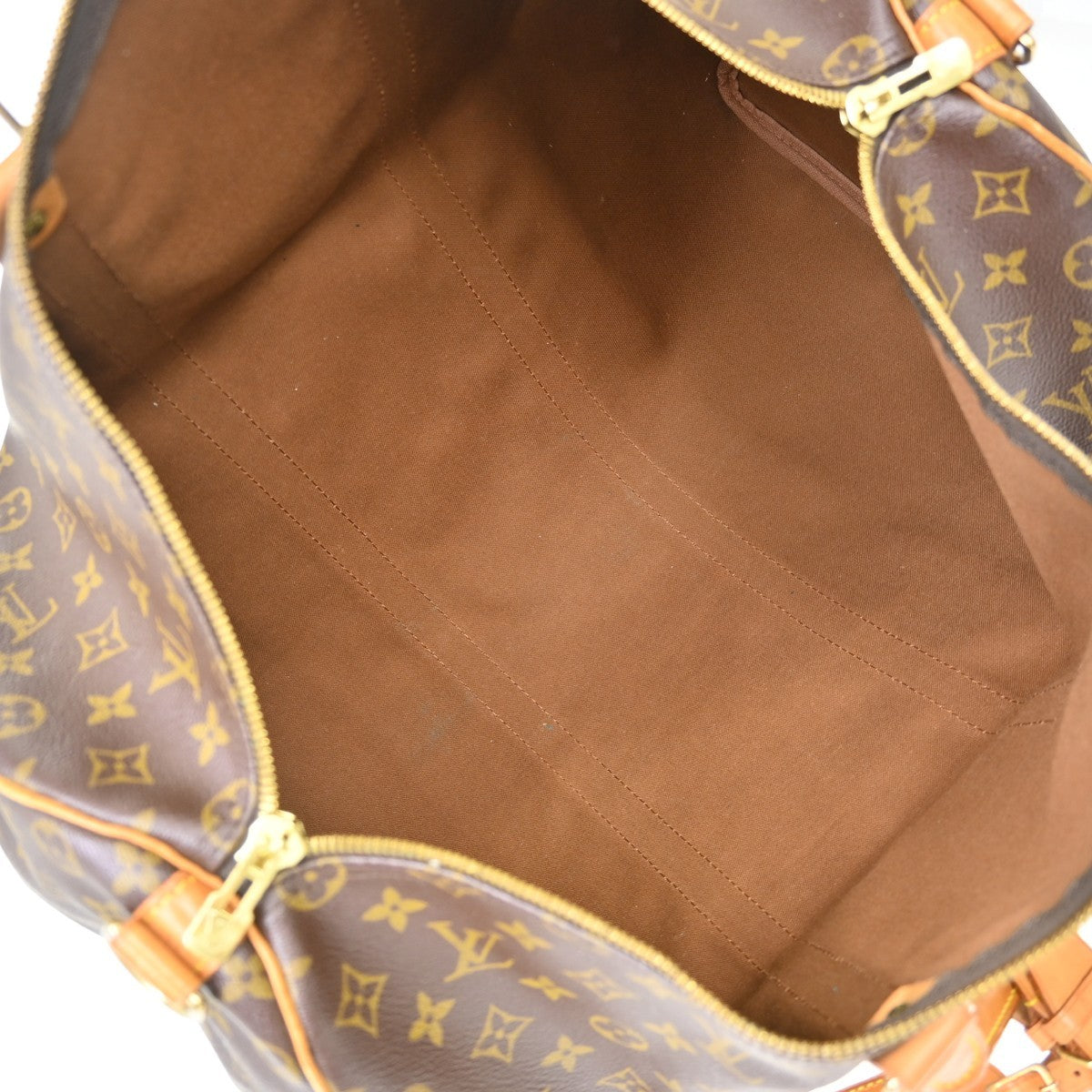 Louis Vuitton Keepall Bandouliere Bag Monogram Canvas Brown Canvas Travel Bag Bag (Pre-Loved)