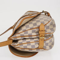 Louis Vuitton Saumur Handbag Damier Beige Canvas Shoulder Bag Bag (Authentic Pre-Loved)
