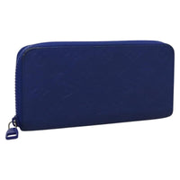Louis Vuitton Zippy Wallet Nm Taurillon Leather Blue Canvas Wallets Accessory (Authentic Pre-Loved)