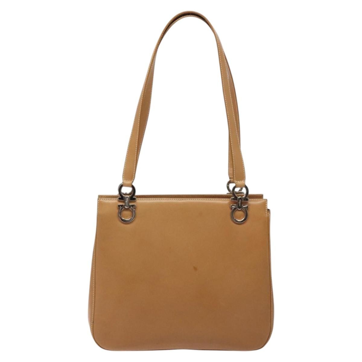 Salvatore Ferragamo Gancini Shoulder Bag Suede Brown Leather Shoulder Bag Bag (Authentic Pre-Loved)