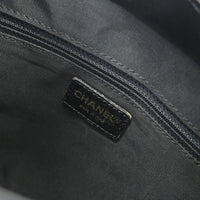 Chanel Chocolate Bar Cc Tote Quilted Leather Black Leather Tote Bag Bag (Authentic Pre-Loved)