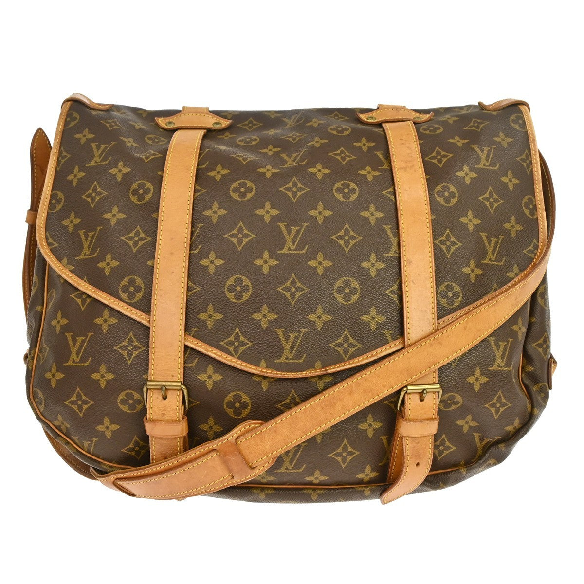 Louis Vuitton Saumur Handbag Monogram Canvas Brown Canvas Shoulder Bag Bag (Authentic Pre-Loved)
