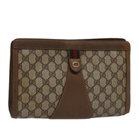 Gucci Sherry Line Pouch Canvas Beige Canvas Clutche & Pouche Bag (Pre-Loved)