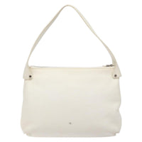 Salvatore Ferragamo Gancini Shoulder Bag Leather White Leather Shoulder Bag Bag (Authentic Pre-Loved)