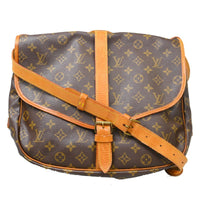 Louis Vuitton Saumur Handbag Monogram Canvas Brown Canvas Shoulder Bag Bag (Authentic Pre-Loved)