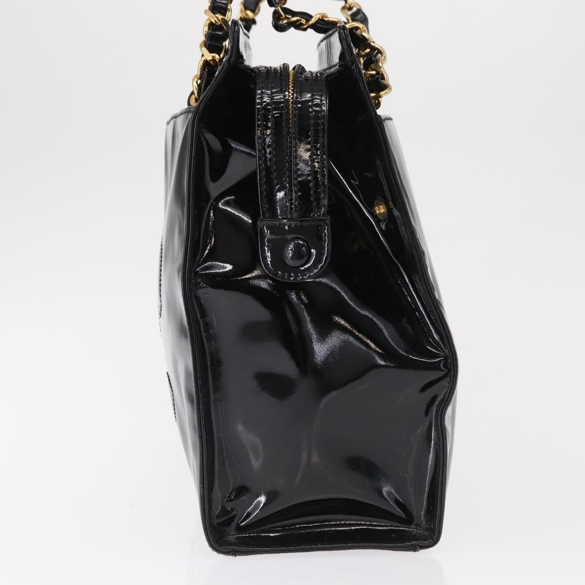 Chanel Vintage Timeless Chain Shoulder Bag Patent Black Patent_Leather Shoulder Bag Bag (Pre-Loved)