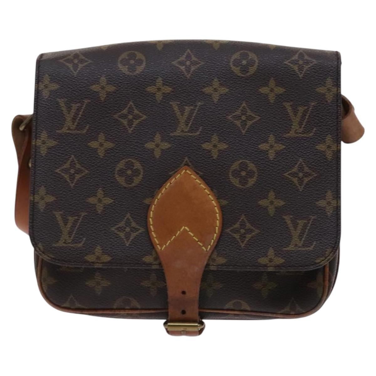 Louis Vuitton Cartouchiere Handbag Monogram Canvas Brown Canvas Shoulder Bag Bag (Authentic Pre-Loved)