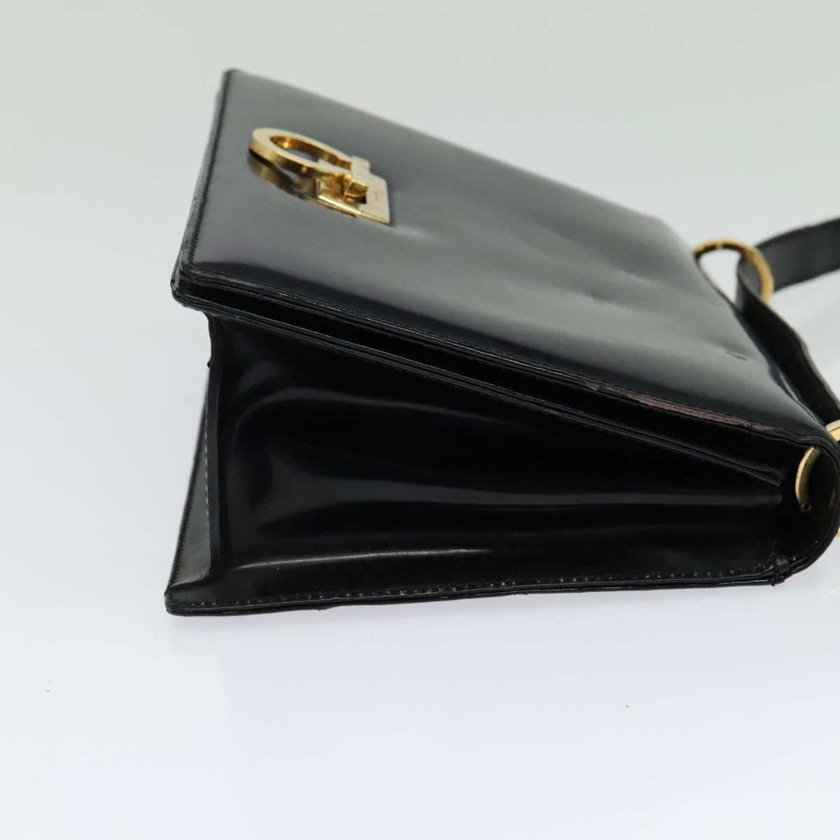 Salvatore Ferragamo Gancini Shoulder Bag Leather Black Leather Shoulder Bag Bag (Authentic Pre-Loved)