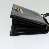Salvatore Ferragamo Gancini Shoulder Bag Leather Black Leather Shoulder Bag Bag (Authentic Pre-Loved)
