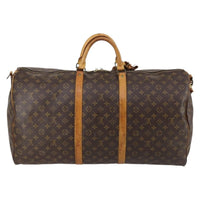 Louis Vuitton Keepall Bandouliere Bag Monogram Canvas Brown Canvas Travel Bag Bag (Authentic Pre-Loved)
