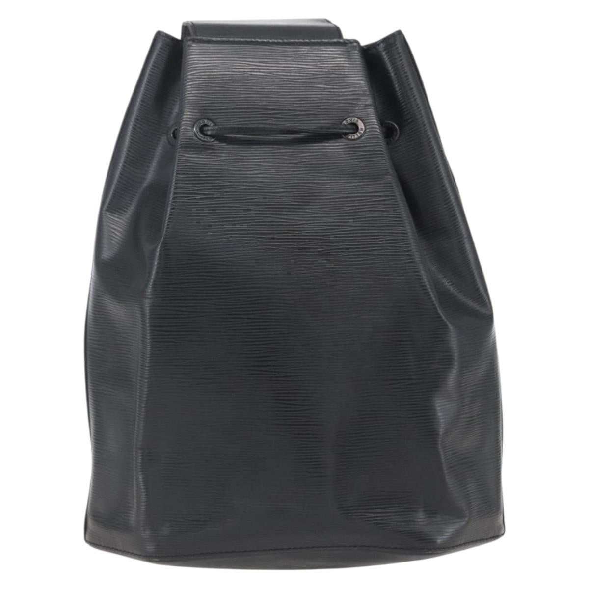 Louis Vuitton Sac A Dos Drawstring Backpack Epi Leather Black Leather Backpack Bag (Authentic Pre-Loved)