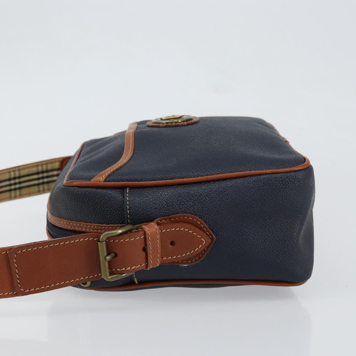 Burberry Vintage Shoulder Bag Leather Navy Leather Shoulder Bag Bag (Authentic Pre-Loved)