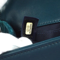 Chanel Boy Flap Bag Quilted Tweed With Velvet Blue Velvet Shoulder Bag Bag (Pre-Loved)