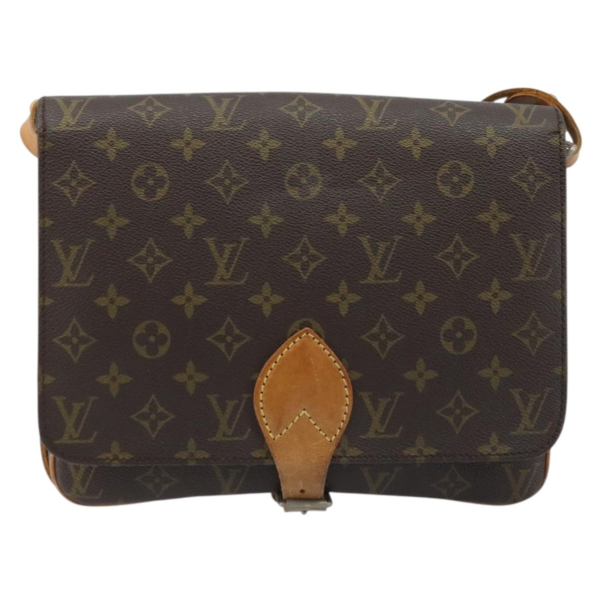Louis Vuitton Cartouchiere Handbag Monogram Canvas Brown Canvas Shoulder Bag Bag (Authentic Pre-Loved)