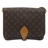 Louis Vuitton Cartouchiere Handbag Monogram Canvas Brown Canvas Shoulder Bag Bag (Authentic Pre-Loved)