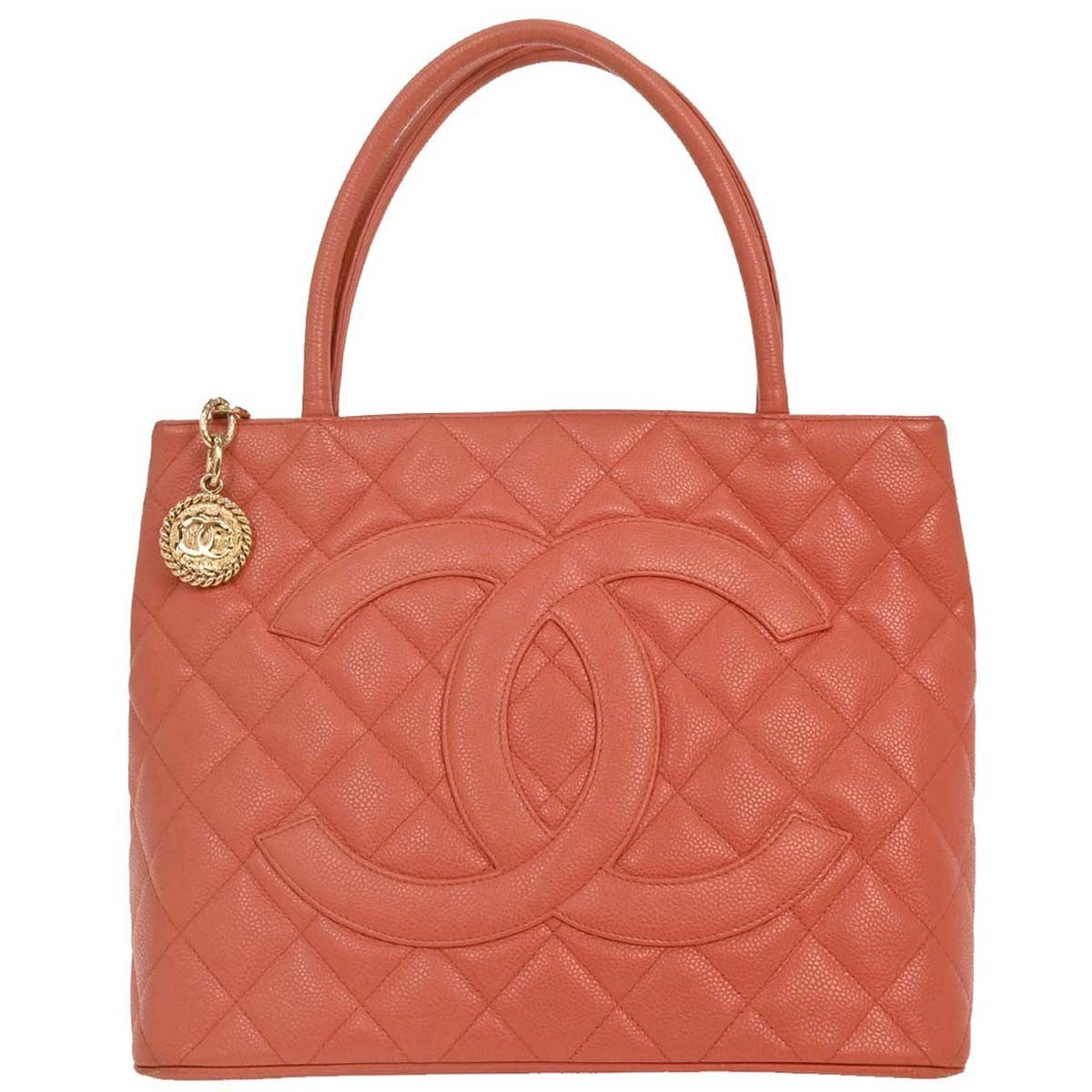 Chanel Medallion Tote Quilted Caviar Pink Leather Tote Bag Bag (Pre-Loved)