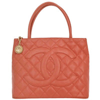 Chanel Medallion Tote Quilted Caviar Pink Leather Tote Bag Bag (Pre-Loved)