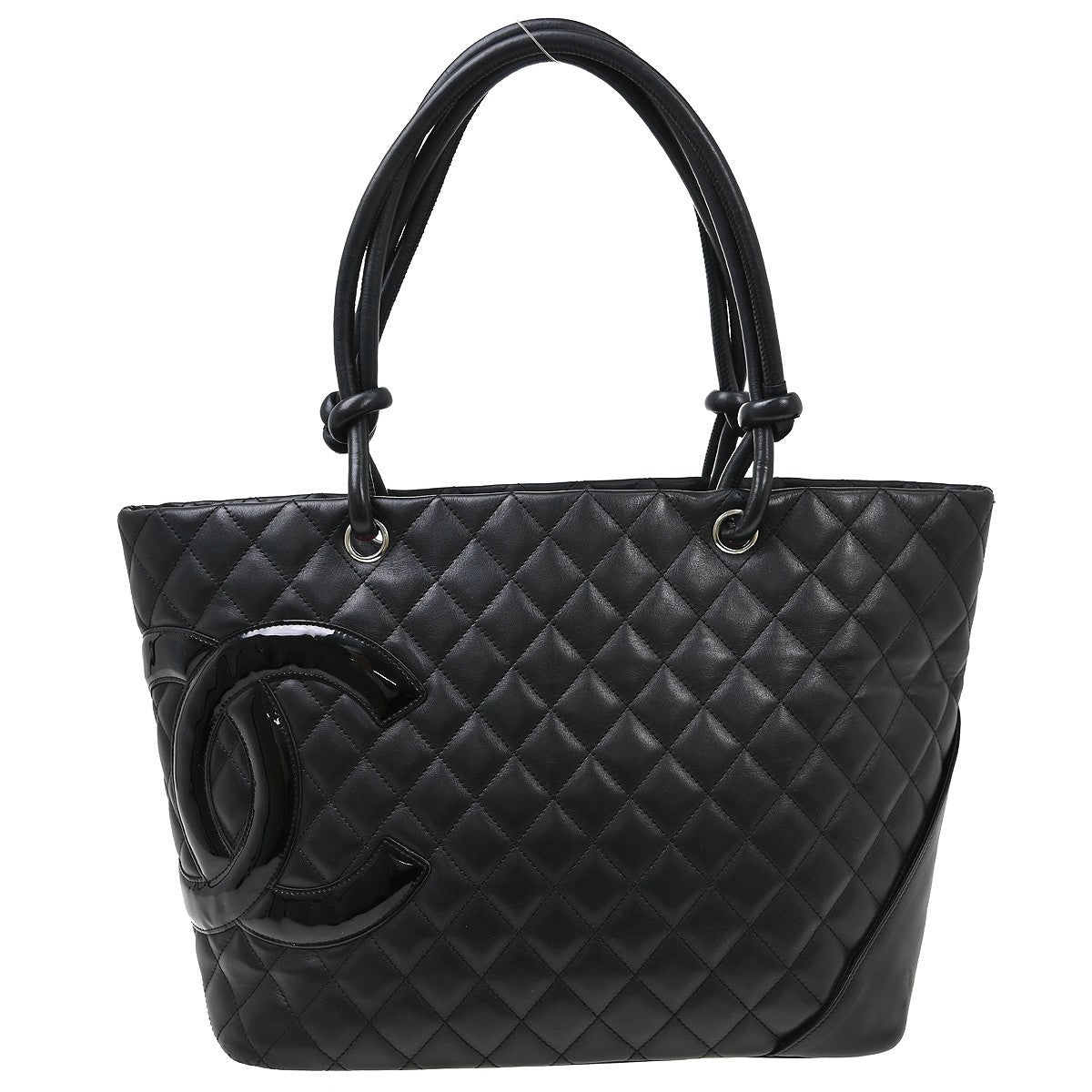 Chanel Cambon Tote Quilted Leather Black Calfskin Handbag (Pre-Loved)