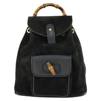 Gucci Gucci Bamboo Backpack Daim Black Suede Backpack Bag (Authentic Pre-Loved)