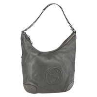Gucci Soho Chain Hobo Leather Silver Leather Shoulder Bag Bag (Authentic Pre-Loved)