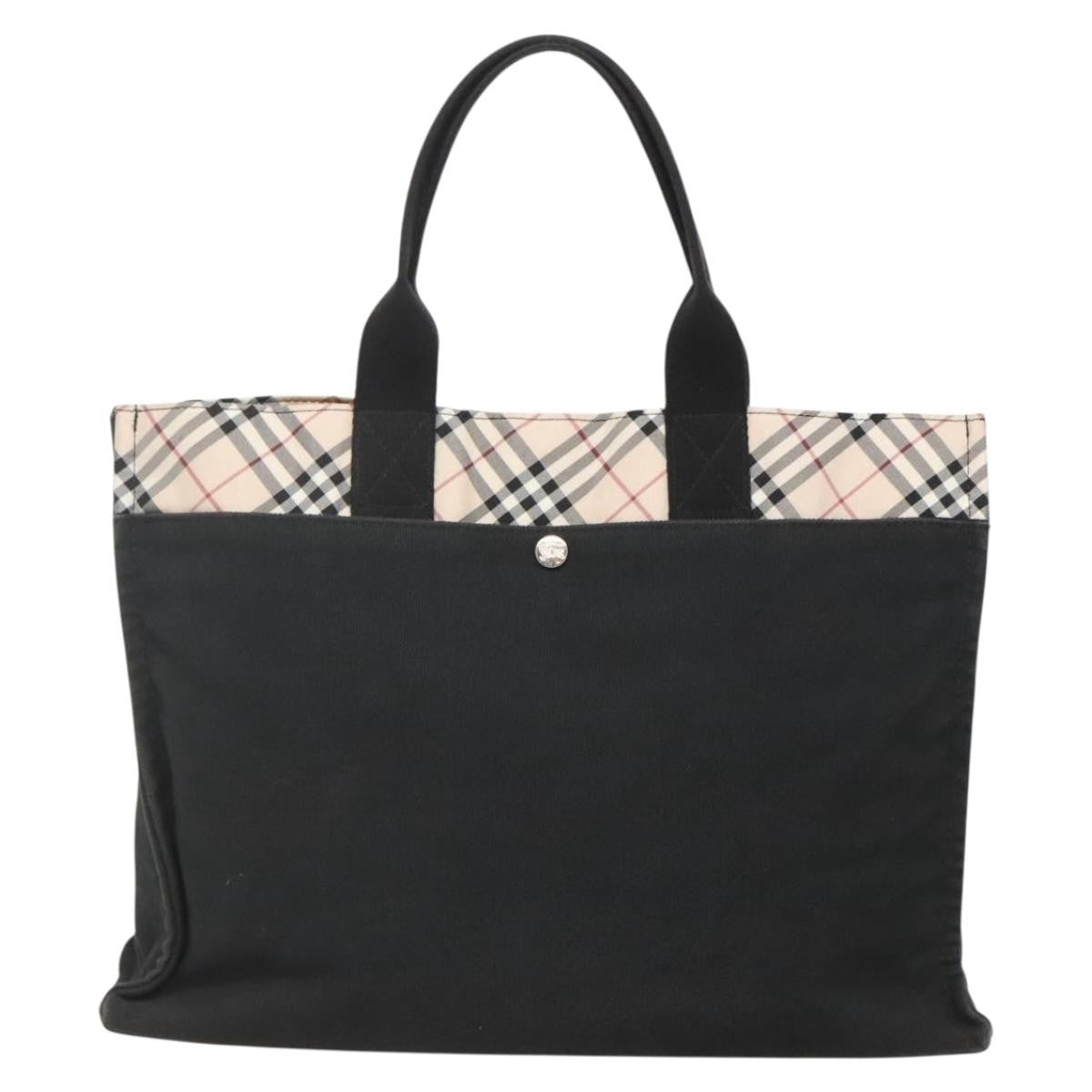 Burberry Nova Check Tote Canvas Check Pattern Black Canvas Tote Bag Bag (Authentic Pre-Loved)