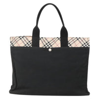 Burberry Nova Check Tote Canvas Check Pattern Black Canvas Tote Bag Bag (Authentic Pre-Loved)