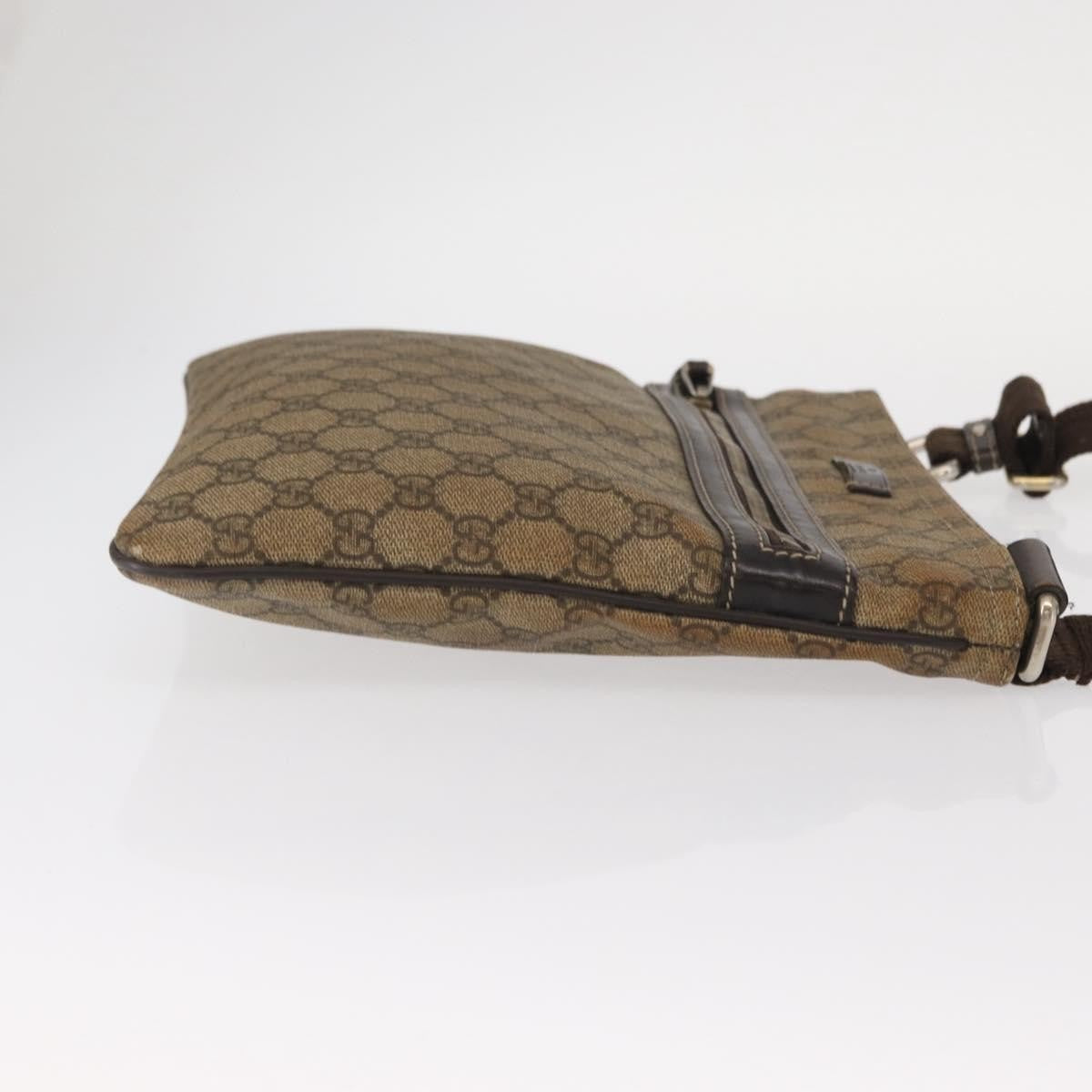 Gucci Flat Messenger Bag Gg Coated Canvas Beige Pvc Shoulder Bag Bag (Authentic Pre-Loved)