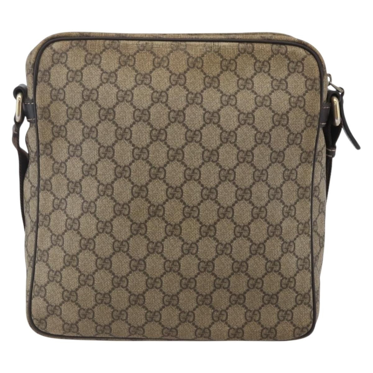 Gucci Front Zip Messenger Gg Coated Canvas Brown Canvas Shoulder Bag Bag (Authentic Pre-Loved)