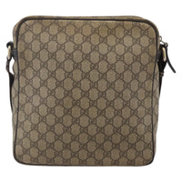 Gucci Front Zip Messenger Gg Coated Canvas Brown Canvas Shoulder Bag Bag (Authentic Pre-Loved)