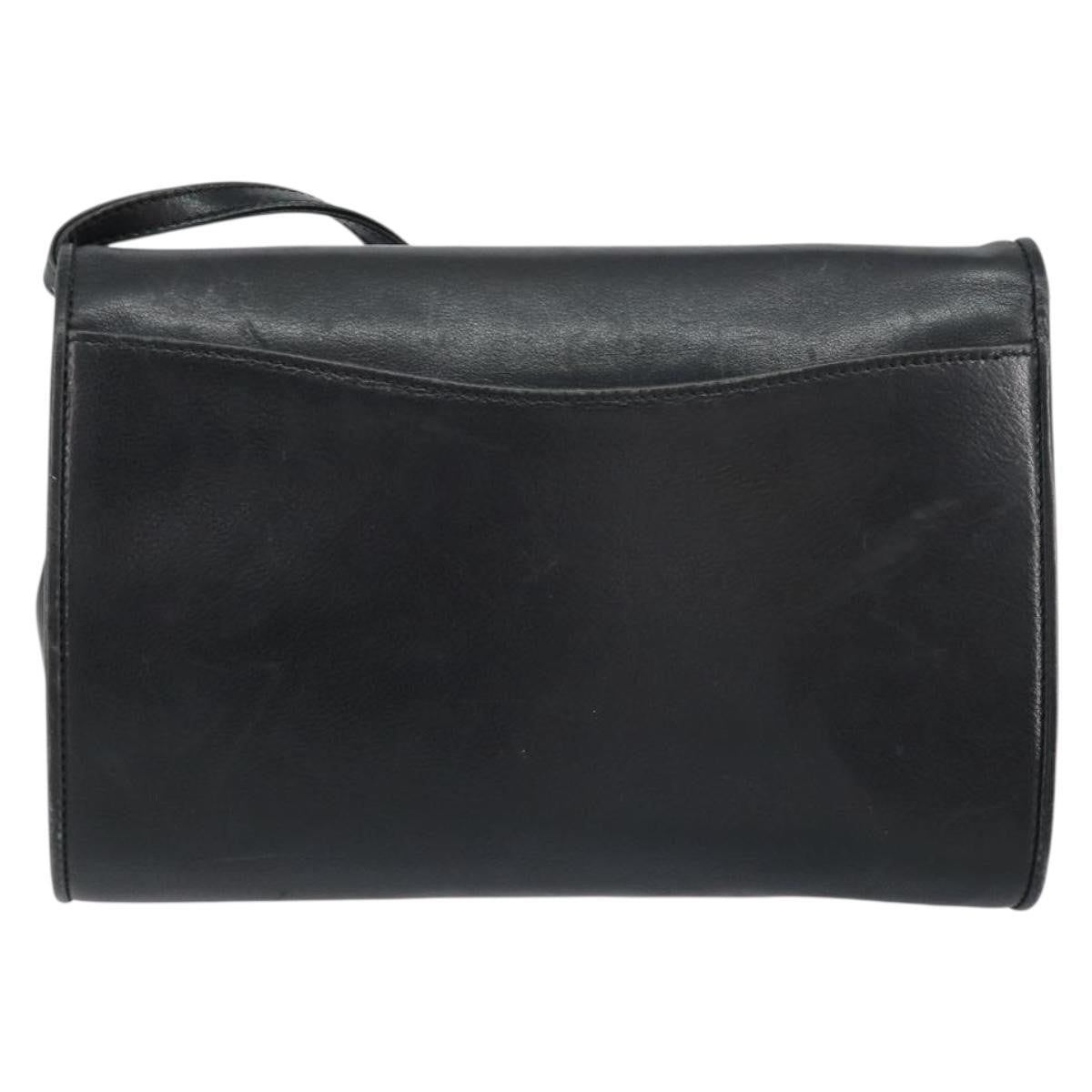 Gucci Vintage Shoulder Bag Leather Black Leather Shoulder Bag Bag (Authentic Pre-Loved)