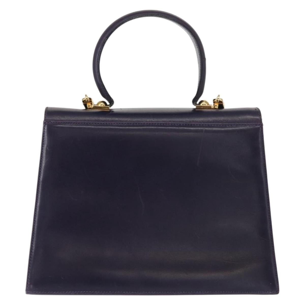 Salvatore Ferragamo Convertible Top Handle Bag Leather Purple Leather Tote Bag Bag (Authentic Pre-Loved)