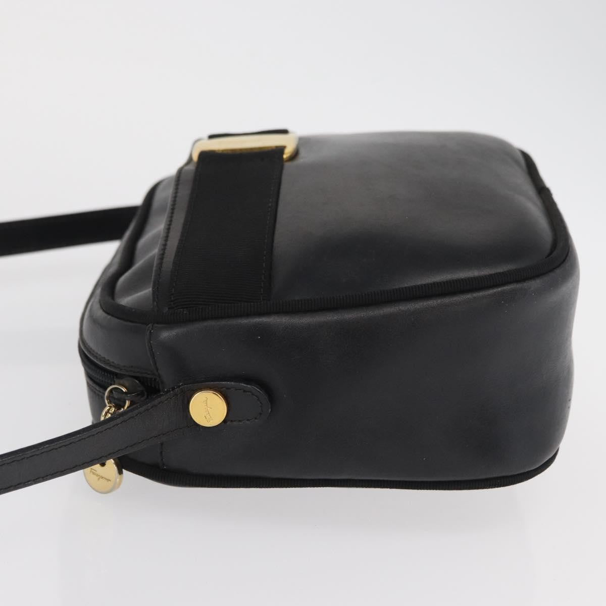 Salvatore Ferragamo Vara Bow Camera Shoulder Bag Leather Black Leather Shoulder Bag Bag (Authentic Pre-Loved)