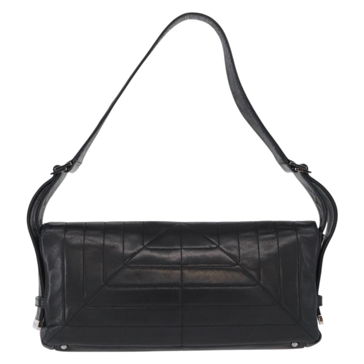 Chanel Vintage Shoulder Bag Leather Black Leather Shoulder Bag Bag (Pre-Loved)