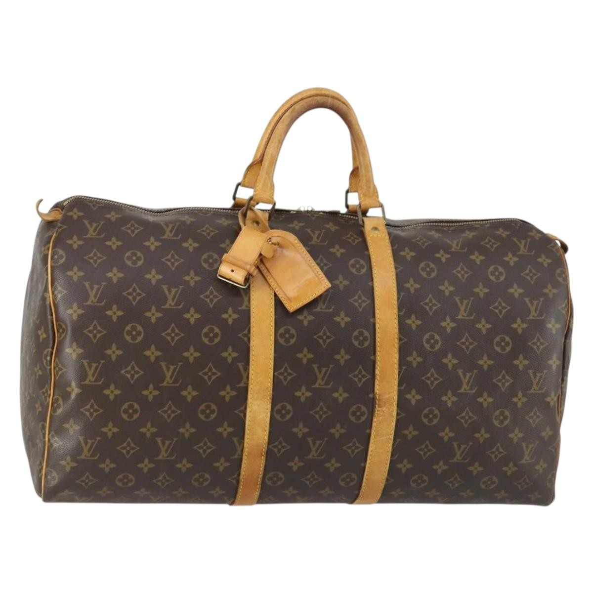 Louis Vuitton Keepall Bag Monogram Canvas Brown Canvas Travel Bag Bag (Authentic Pre-Loved)