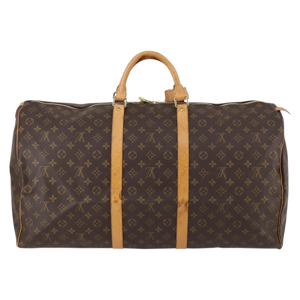 Louis Vuitton Keepall Bag Monogram Canvas Brown Canvas Travel Bag Bag (Authentic Pre-Loved)