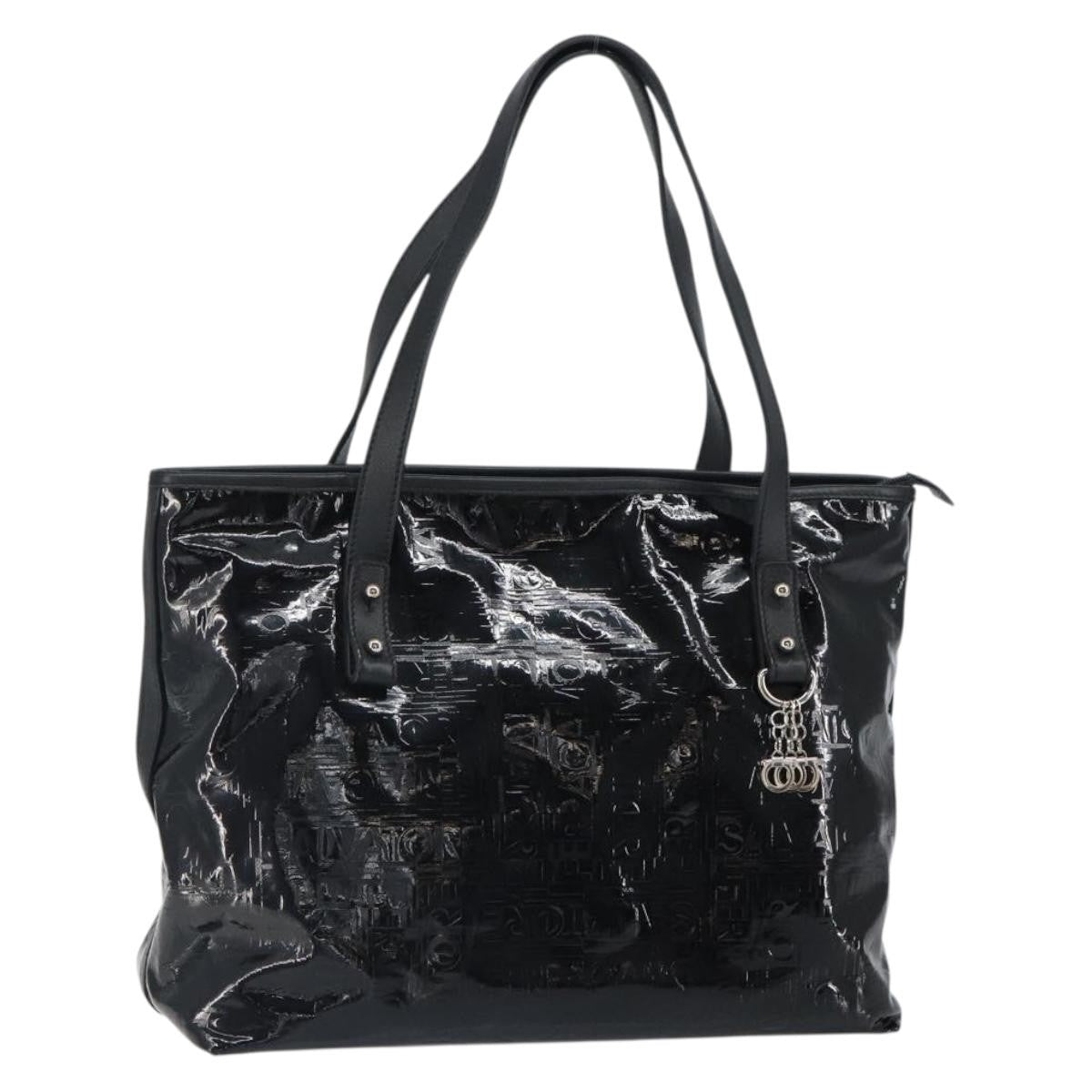 Salvatore Ferragamo Gancini Tote Patent Leather Black Patent_Leather Tote Bag Bag (Pre-Loved)