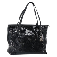 Salvatore Ferragamo Gancini Tote Patent Leather Black Patent_Leather Tote Bag Bag (Pre-Loved)