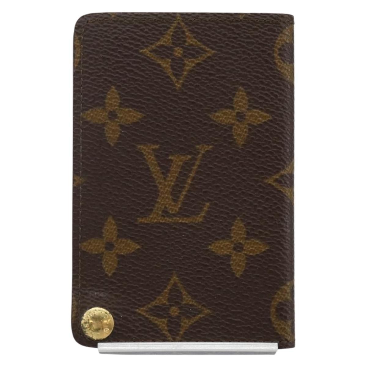 Louis Vuitton Porte Cartes Pression Card Case Monogram Canvas Brown Canvas Card Holders Accessory (Pre-Loved)