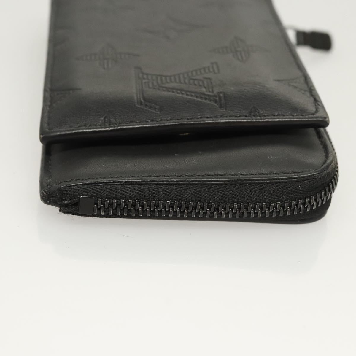 Louis Vuitton Hybrid Wallet Monogram Shadow Leather Black Leather Wallets Accessory (Pre-Loved)